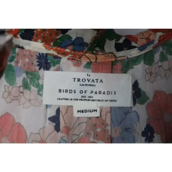 TROVATA Birds of Paradis Sz M Medium Marcella Dress Marina Floral Ruffle - Picture 3 of 8